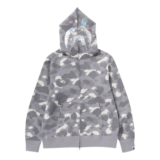 A Bathing Ape City Camo Shark Full Zip Hoodie 'Grey'  1K30-115-003-GRAY