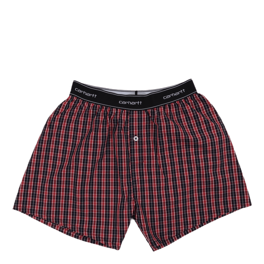 Cotton Script Boxers James Check, Etna Red