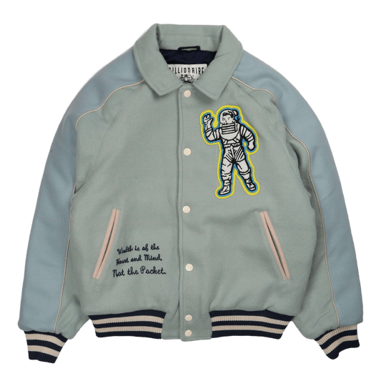Collared Varsity Jacket Teal