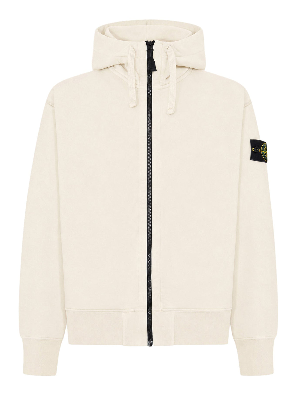 FELPA CON CAPPUCCIO E ZIP IN COTONE