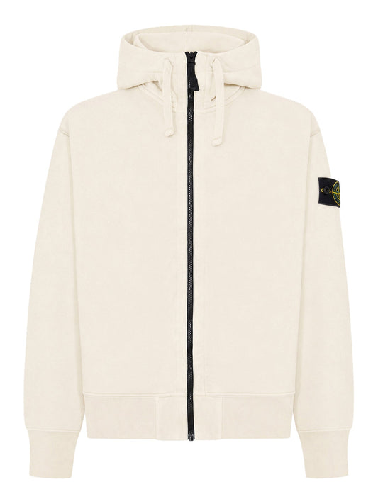 FELPA CON CAPPUCCIO E ZIP IN COTONE