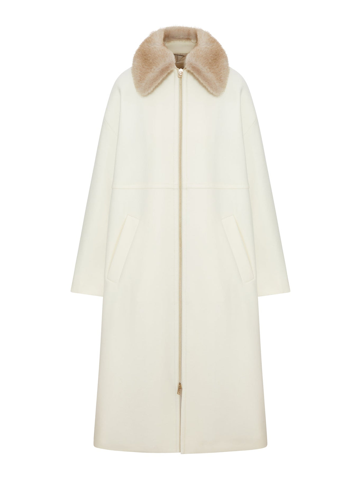 CAPPOTTO LUNGO CON COLLO IN PELLICCIA