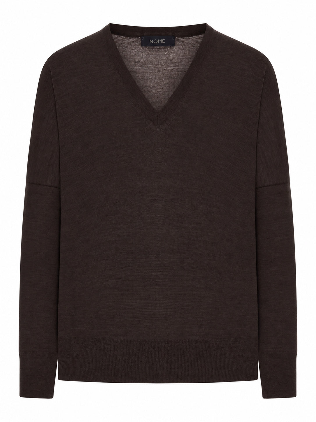 PULLOVER CON SCOLLO A V IN LANA MERINOS