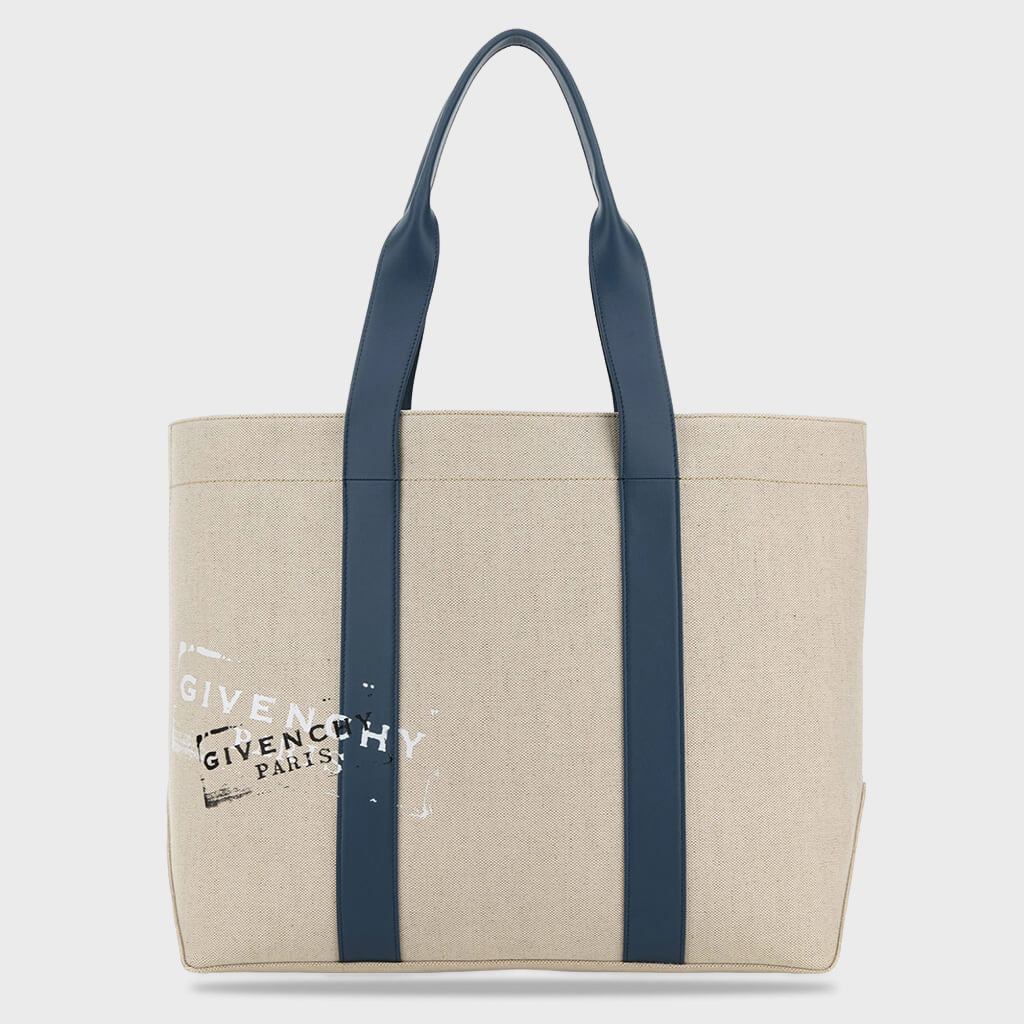 Canvas Tote Bag - Beige/Black
