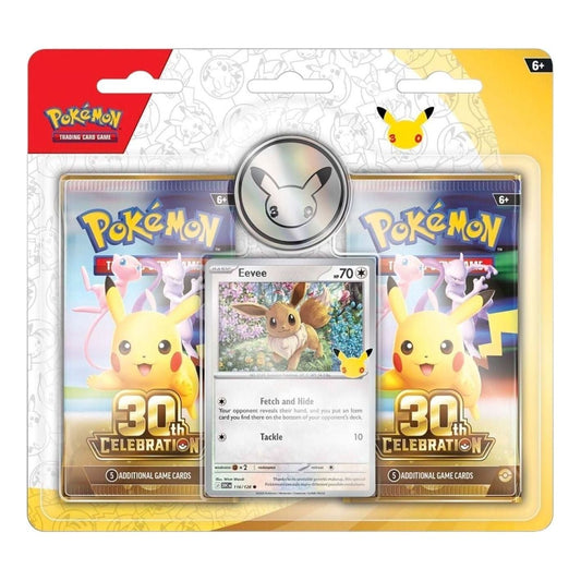 Pokemon Card Eng. 2026 Pokémon TCG 30th Eevee Card with 2 Booster Packs & Coin 10-10666-108