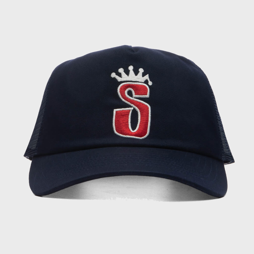 S Crown Trucker Cap - Navy
