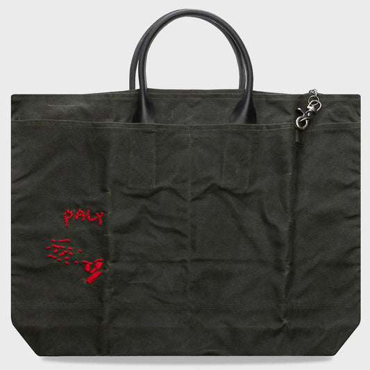 U Broke Me Waxed Canvas Tote Bag - Green