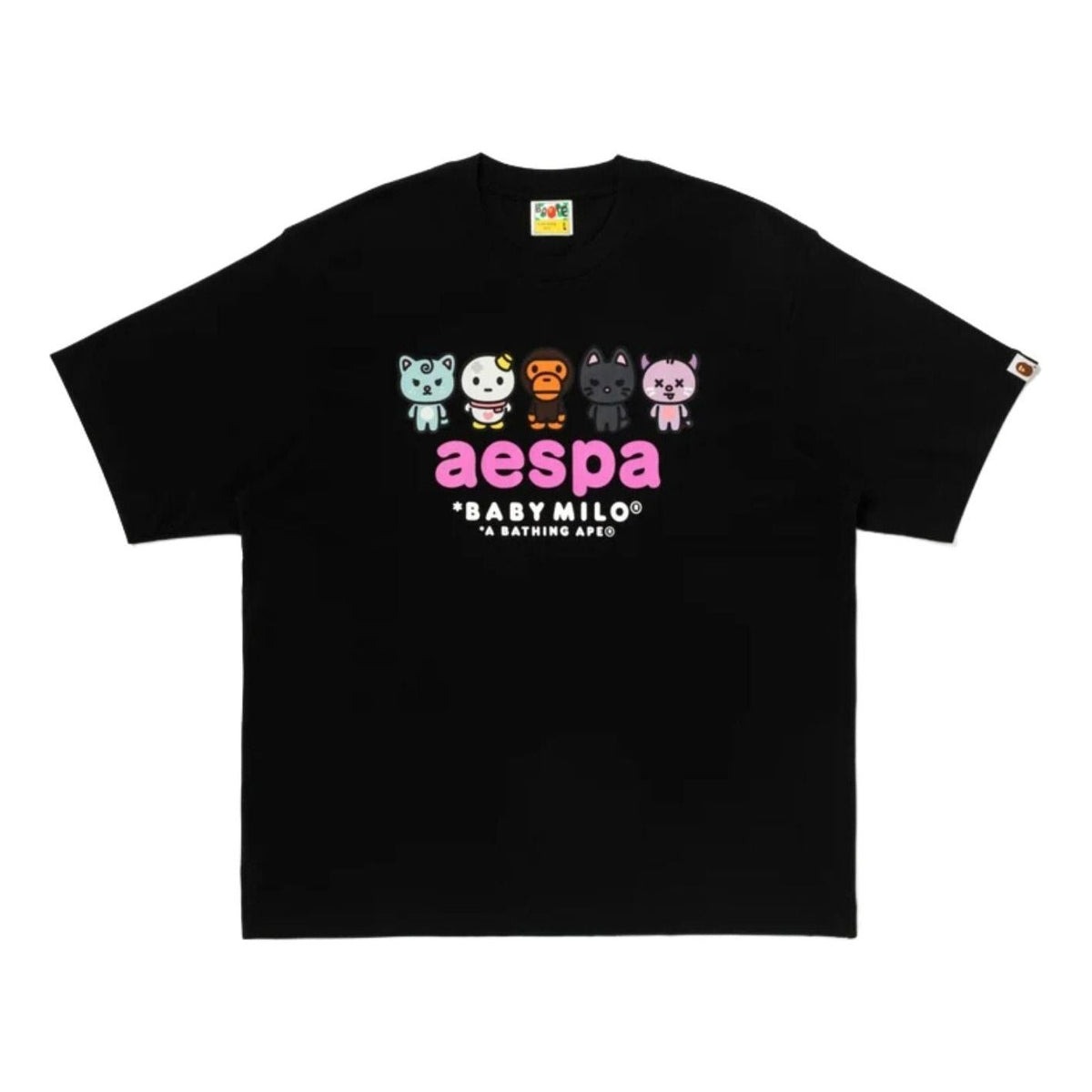 A Bathing Ape x Aespa Baby Milo Relaxed Fit T-Shirt 'Black' 2M73-110-909-BLK