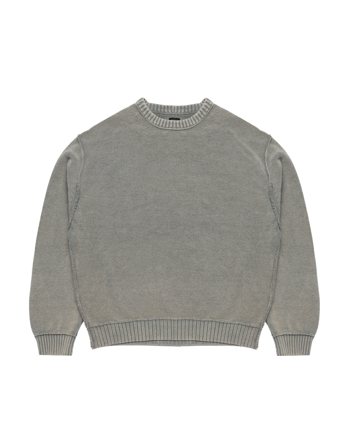 BEAMS 5 GAUGE GARMENT DYE COTTON CREW NECK