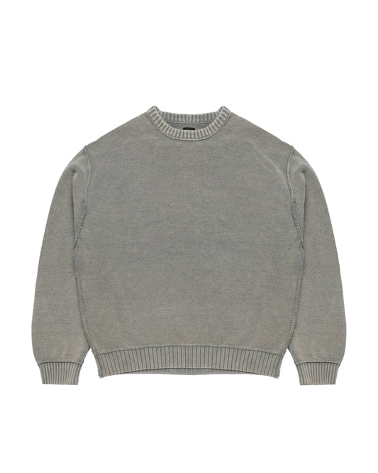 BEAMS 5 GAUGE GARMENT DYE COTTON CREW NECK