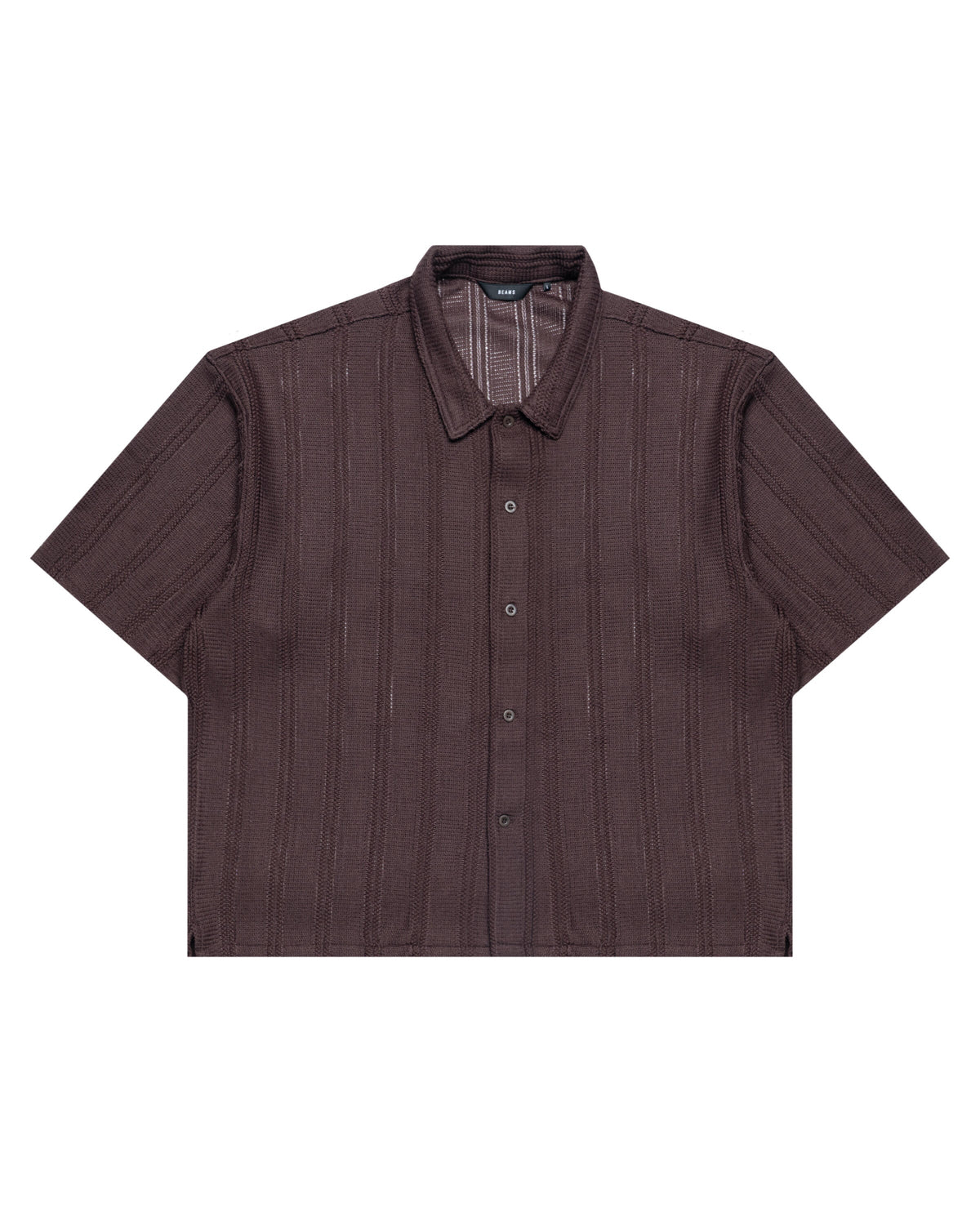 Beams Mesh Open Collar Shirt