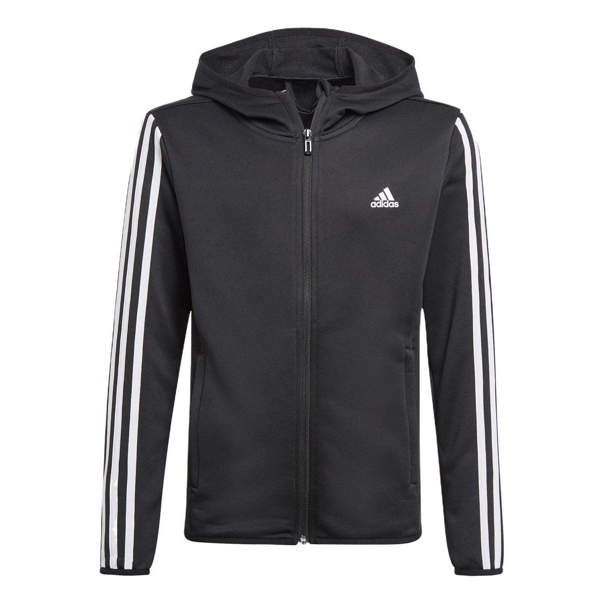(GS) adidas Designed 2 Move 3-Stripes Hoodie Asia Sizing 'Black White' GN1500