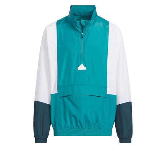 (GS) adidas Color Block Jacket Asia Sizing 'Teal White' IT4035