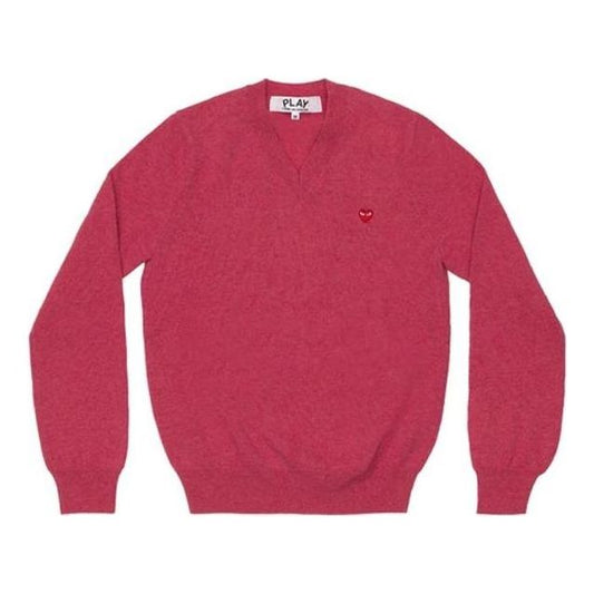 COMME des GARCONS PLAY V-Neck Pullover With Small Red Heart 'Pink' AZ-N078-051-4