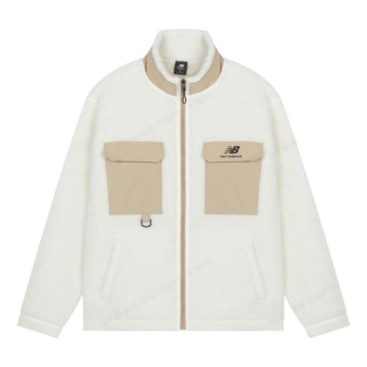 New Balance logo Sportswear Cotton Coat Asia Sizing 'White Beige' AMJ23358-CIC