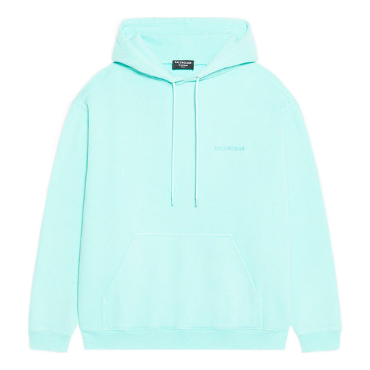 Balenciaga Logo Hoodie Medium Fit 'Terquesa' 600583TLVB83062
