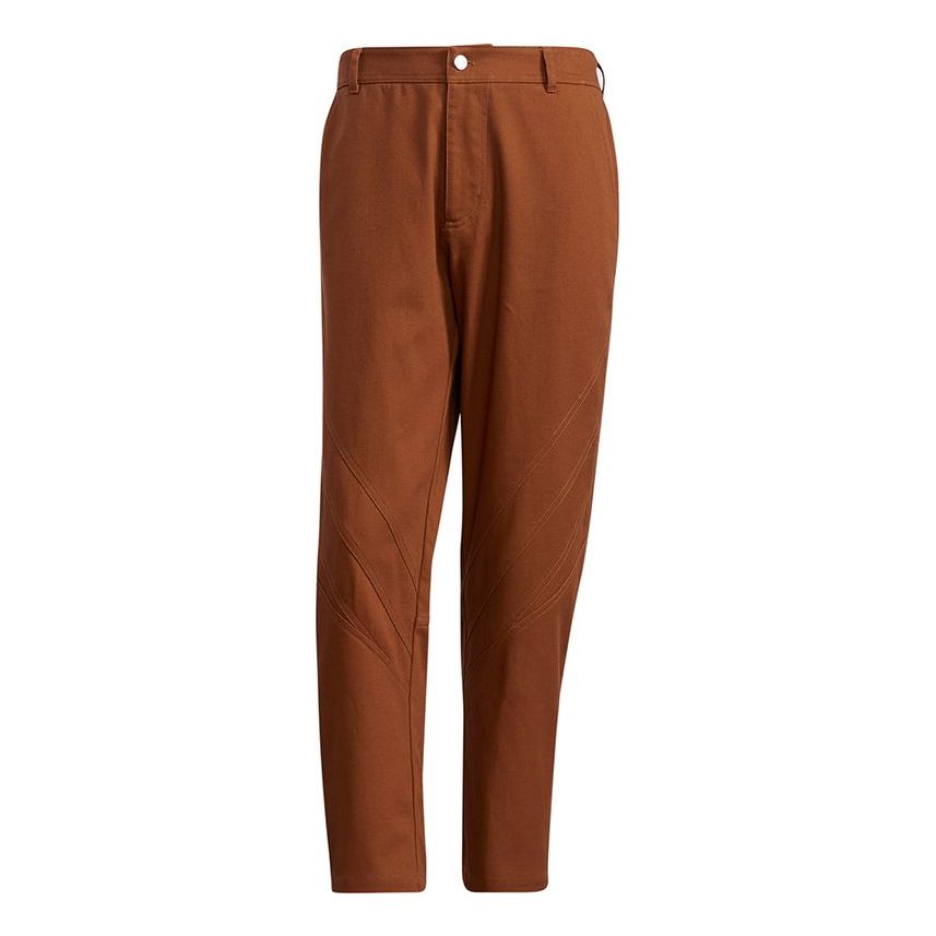 adidas originals Ryv Wv Pant Logo Solid Color Straight Sports Pants Brown H07086