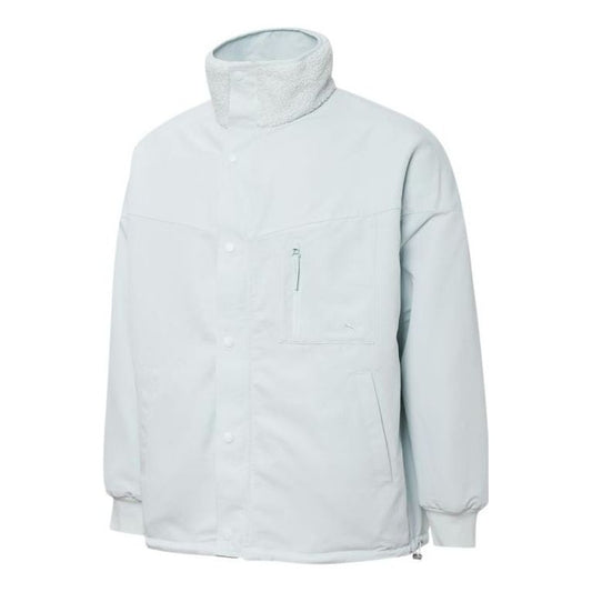 PUMA Mmq lamb's wool Reversible Stand Collar Jacket Couple Style Sky Blue 534744-62