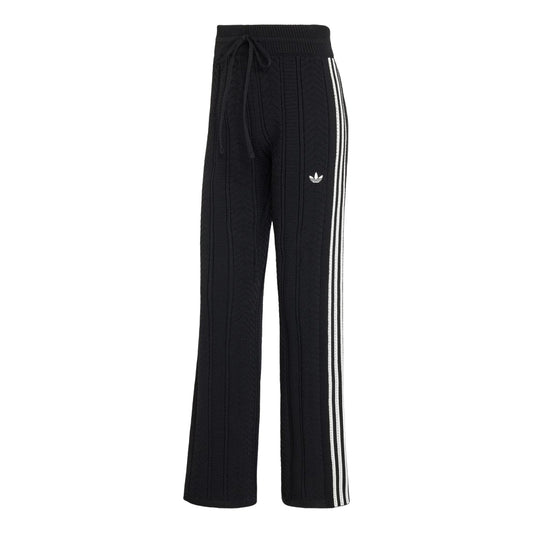 (WMNS) adidas Wide-Leg Track Pant Asia SIzing 'Black Cloud White' KR9626