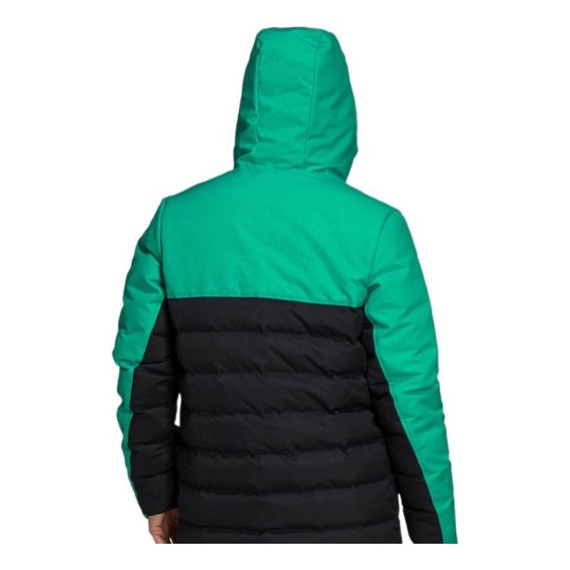 adidas Soccer Stay Warm Windproof Hooded Down Jacket 'Black Green' GR4268