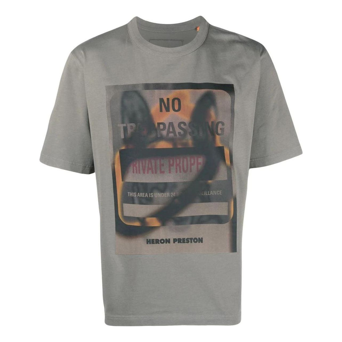 HERON PRESTON SS23 Private Property T-shirt 'Grey Orange' HMAA032S23JER0120920