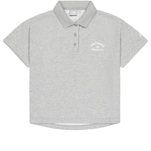 (WMNS) New Balance Polo T-Shirt Asia Sizing 'Grey' NFE22252-MGR
