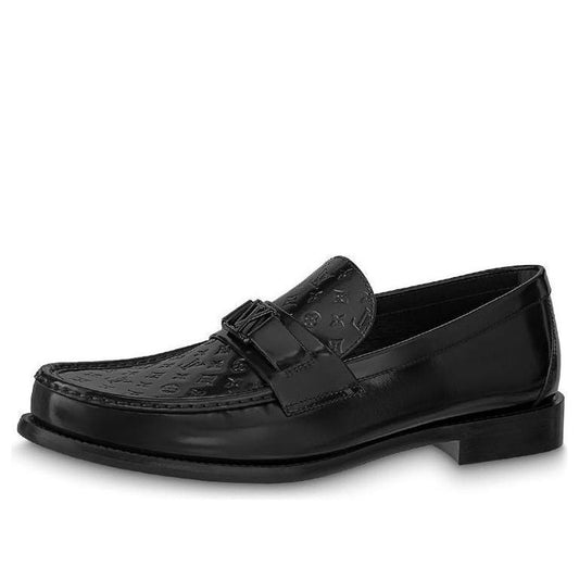 LOUIS VUITTON Major Loafers 'Black with Top Monogram' 1AAMYJ