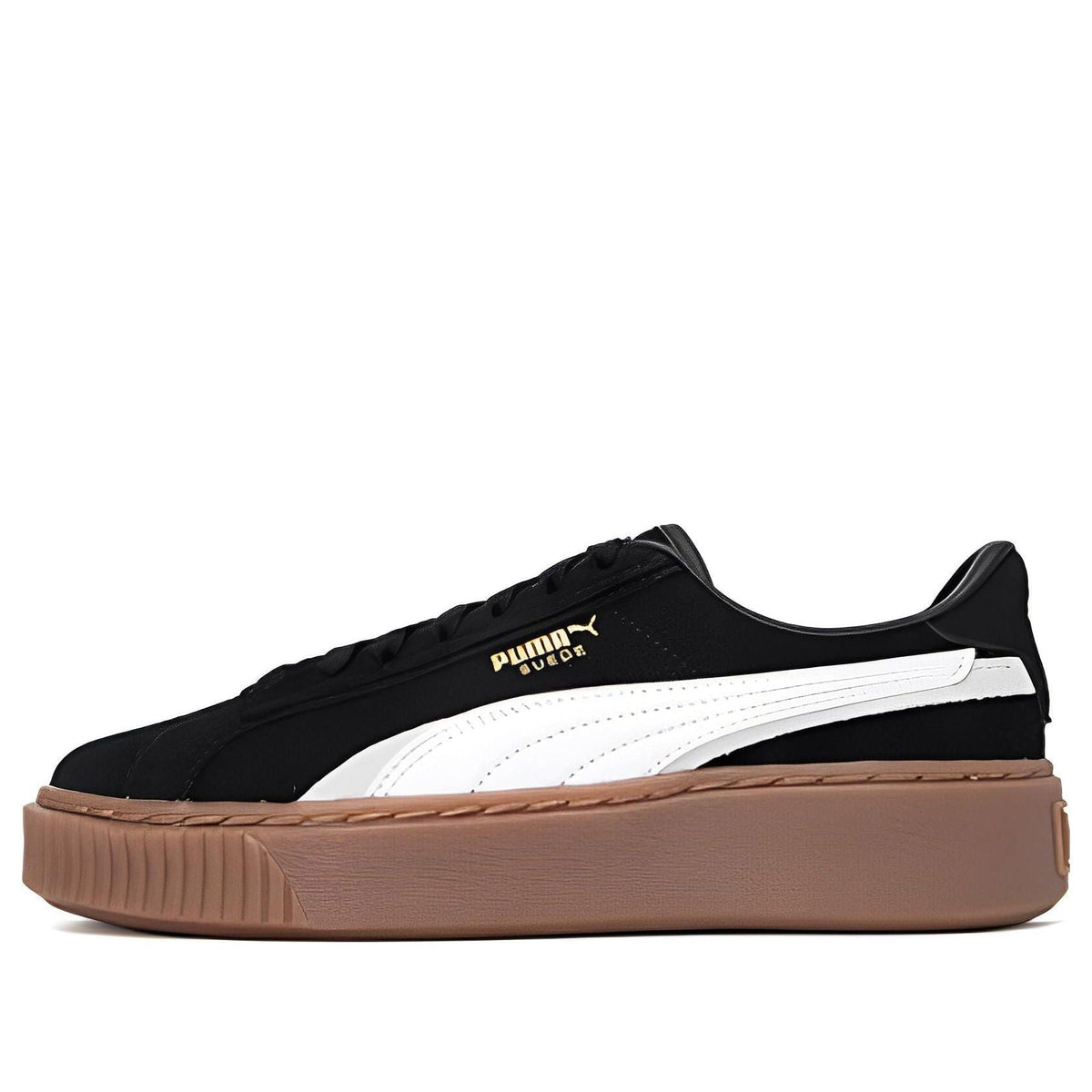 (WMNS) PUMA Platform Skate Shoes 'Black White Brown' 395225-04