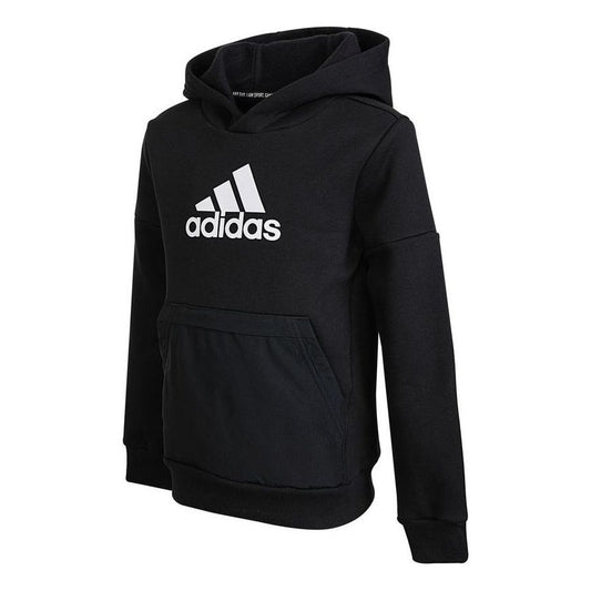 (GS) adidas Badge of Sport Fleece Hoodie Asia Sizing 'Black White' GJ6675