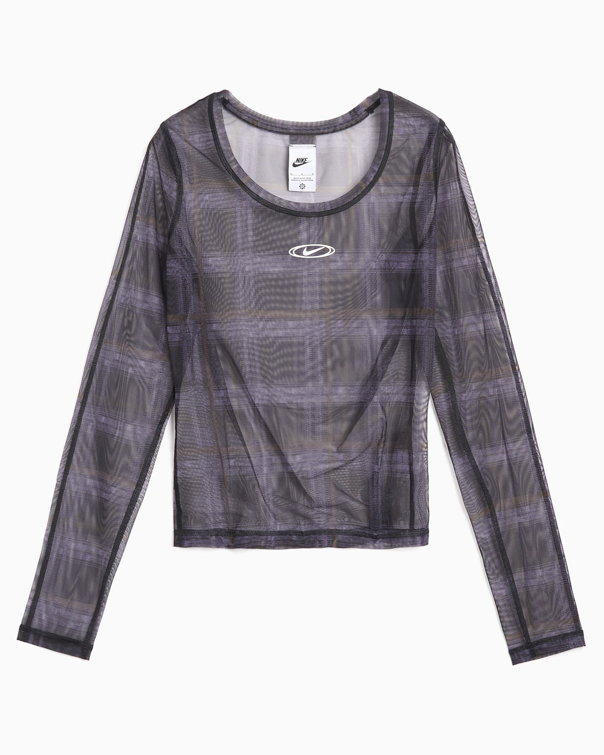 Camiseta de cuadros Slim de manga larga Nike Sportswear Mesh para mujer